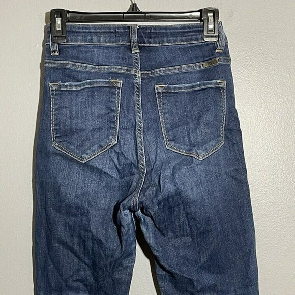 Kancan Skinny Jeans Women Size 5/26 Button Fly High Waist Raw Rag Distress Torn - Picture 4 of 10